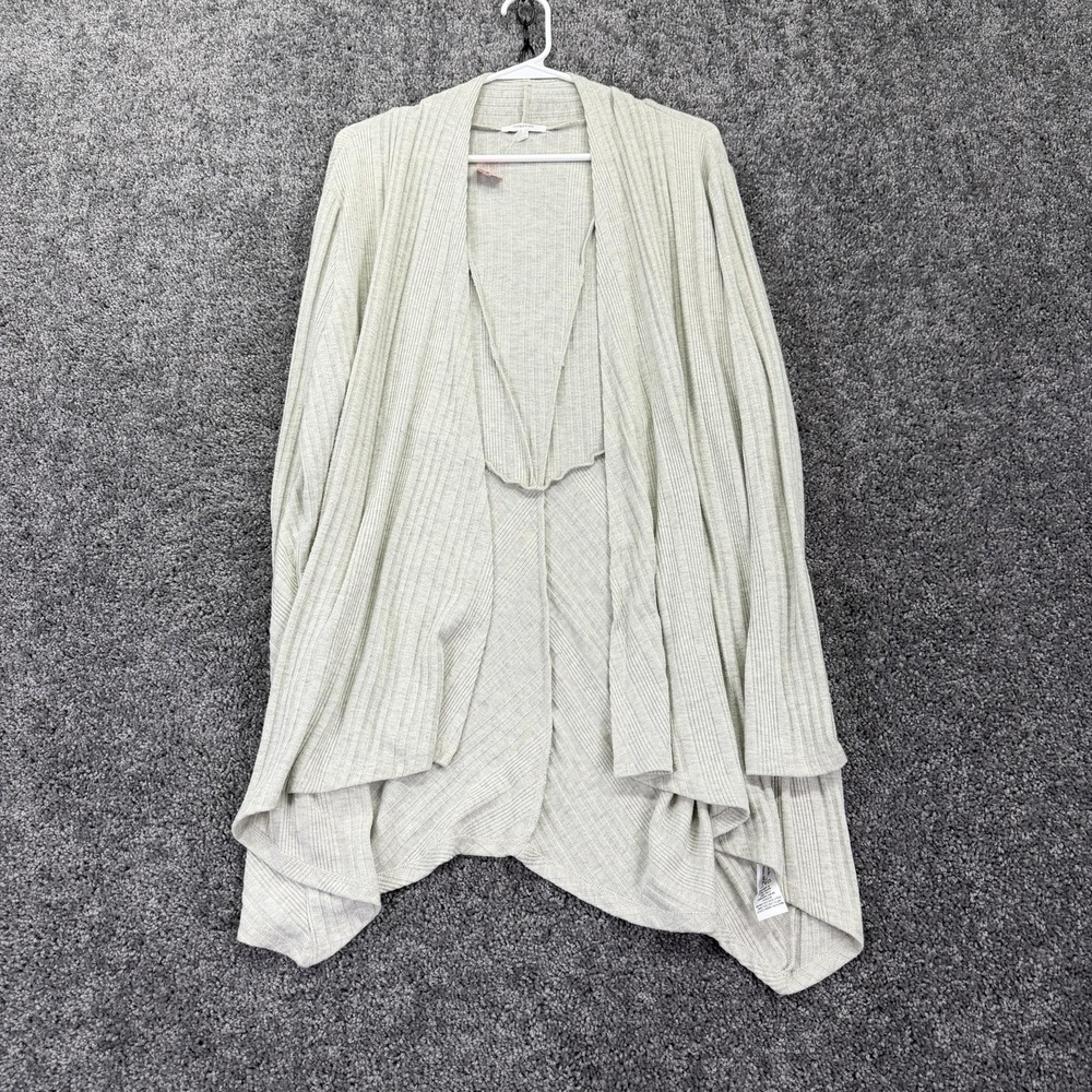 Maurices Sweater Cardigan Womens XXL Gray Open Front Strap Back Knit Lightweight